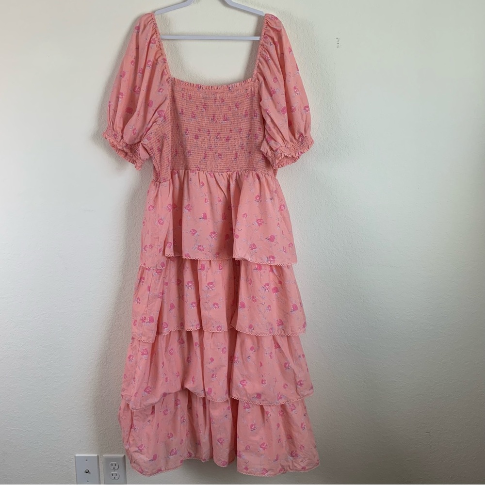 Love Shack Fancy X Target Simone Pink Ruffle Smocked Maxi Dress 2X - Picture 2 of 6